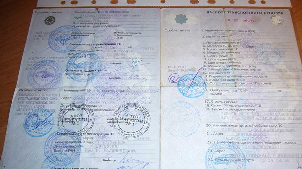 Картинка птс на машину