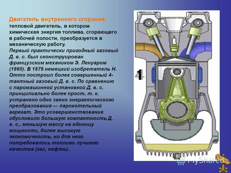 Рабочий цикл четырехтактного дизельного двигателя