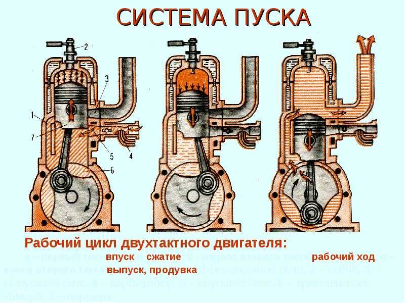Принцип работы двигателя внутреннего сгорания на примере обычных четырехтактного и двухтактного бензинового двигателя