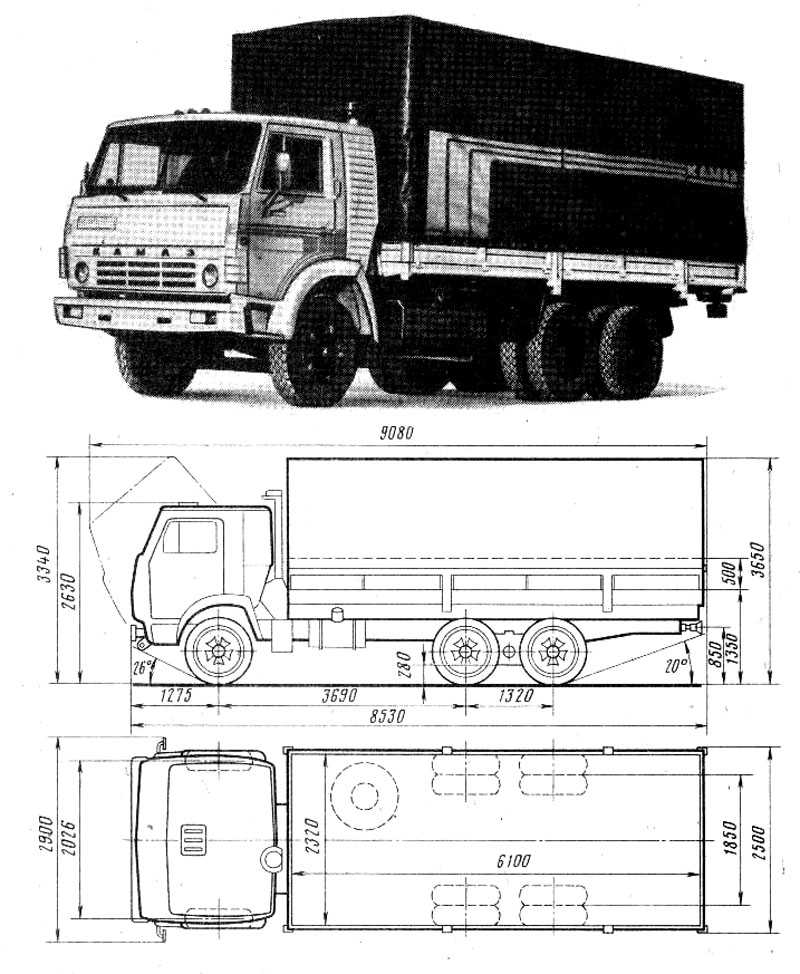 Чертеж кузова камаз 5320