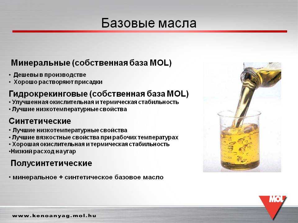 Основные свойства масло